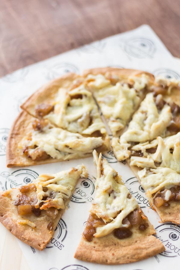 Chicken Flatbread Pizza with Apple Caramelized Onion Spread is the best easy recipe for entertainment. We made the Chicken Flatbread Pizza with the Apple Caramelized Onion Spread, price $9.99. Find this product and other recipes at Spoonabilities.com