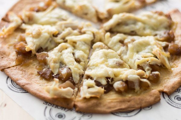 Chicken Flatbread Pizza with Apple Caramelized Onion Spread is the best easy recipe for entertainment. We made the Chicken Flatbread Pizza with the Apple Caramelized Onion Spread, price. Find this product and other recipes at Spoonabilities.com