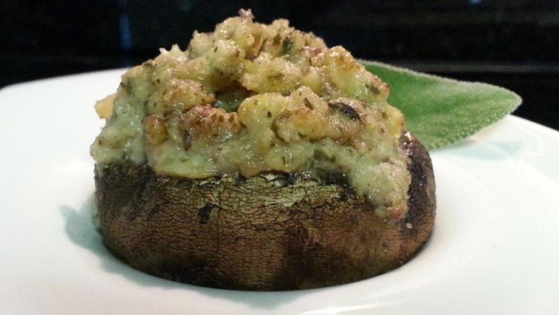 Stuffed Mushroom with Artichoke Pesto