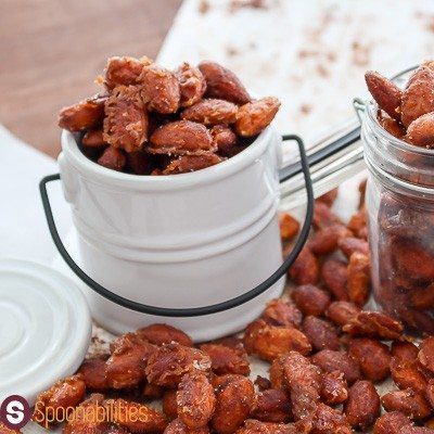 Spicy Honey Mustard Almonds made with our Jalapeno Pepper Mustard. Find this recipe and more ideas at Spoonabilities