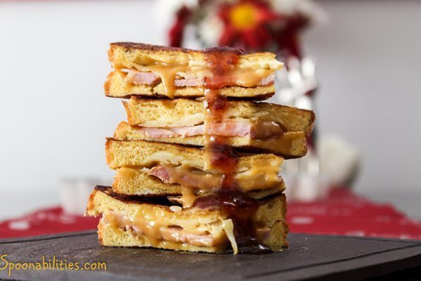 Monte Cristo Sandwich with Pumpkin Honey Mustard & Strawberry Jam @ Spoonabilities