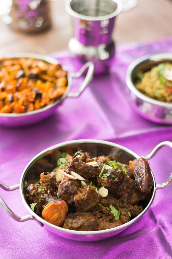 Moroccan Beef Tagine Pot with Date Sauce & Apricots. Featuring our Moroccan Date Sauce from Spoonabilities.com