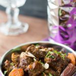 Moroccan Beef Tagine Pot with Date Sauce & Apricots. Featuring our Moroccan Date Sauce from Spoonabilities.com