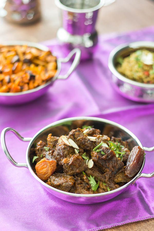 Moroccan Beef Tagine Pot with Date Sauce & Apricots. Featuring our Moroccan Date Sauce from Spoonabilities.com
