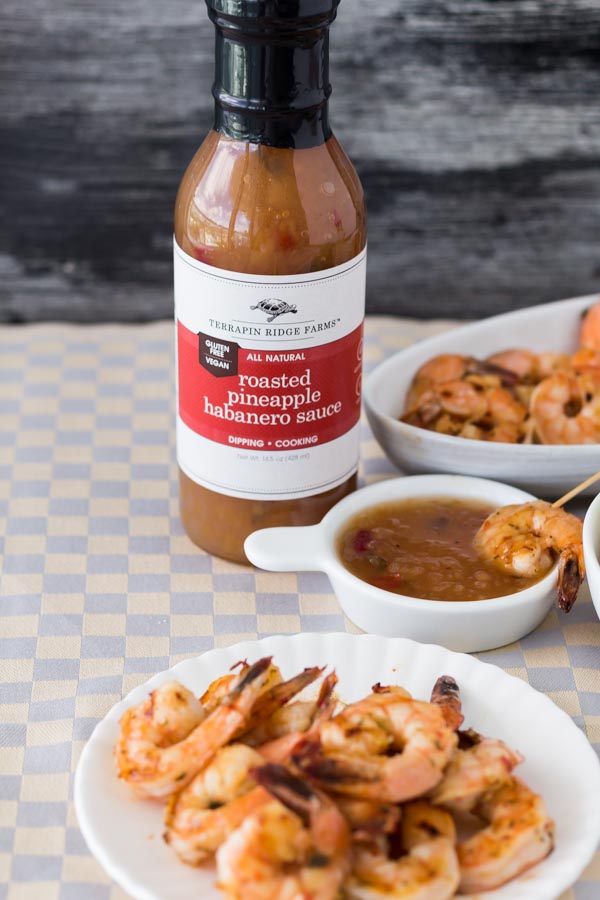 Pan Grilled Shrimp with Roasted Pineapple Habanero Sauce. Featuring the spicy, sweet and charred Roasted Pineapple Habanero Sauce, price $7.99. Find this product and more easy recipes at Spoonabilities.com