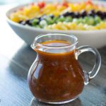 Rainbow Salad with Santa Fe Salad Dressing made with Raspberry Jalapeno Jam