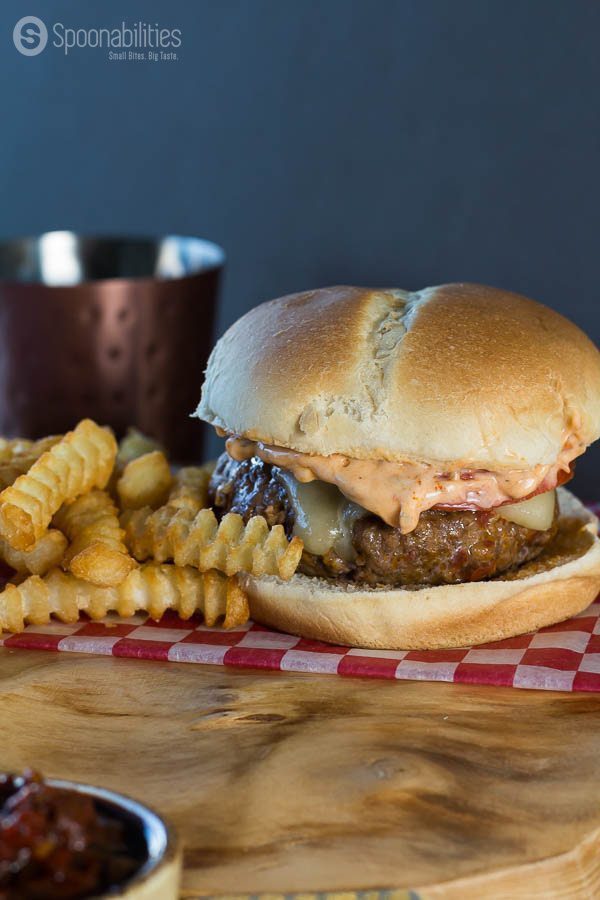 Gourmet Hamburger with fries