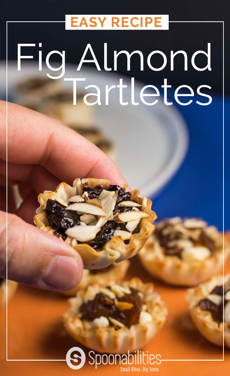 Fig Almond Tartlets Appetizer Recipe is one of our super easy party bites recipes. This appetizer can be whipped up in under 30 minutes. Perfect because it has the flavors of the holiday season with our Fig Almond Spread. Spoonabilities.com