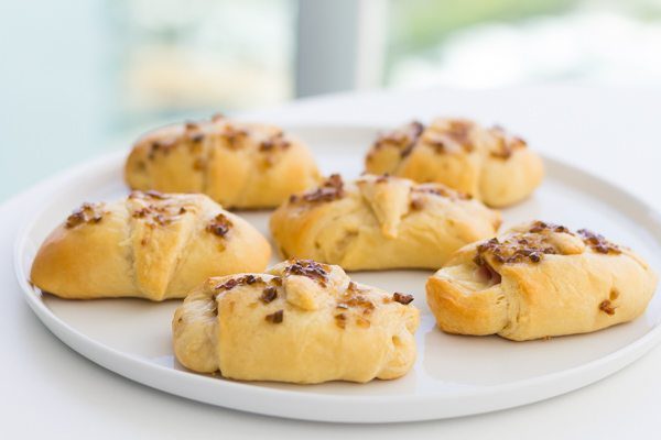 Ham and Cheese Croissant Crescent Rolls with Raspberry Jalapeño Jam. Spoonabilities.com