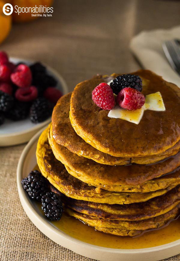 stack of 8 Spiced Pumpkin Pancakes