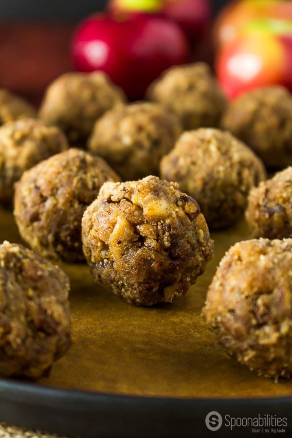 Field of Mini Caramel Apples made with Salted Caramel Sauce.