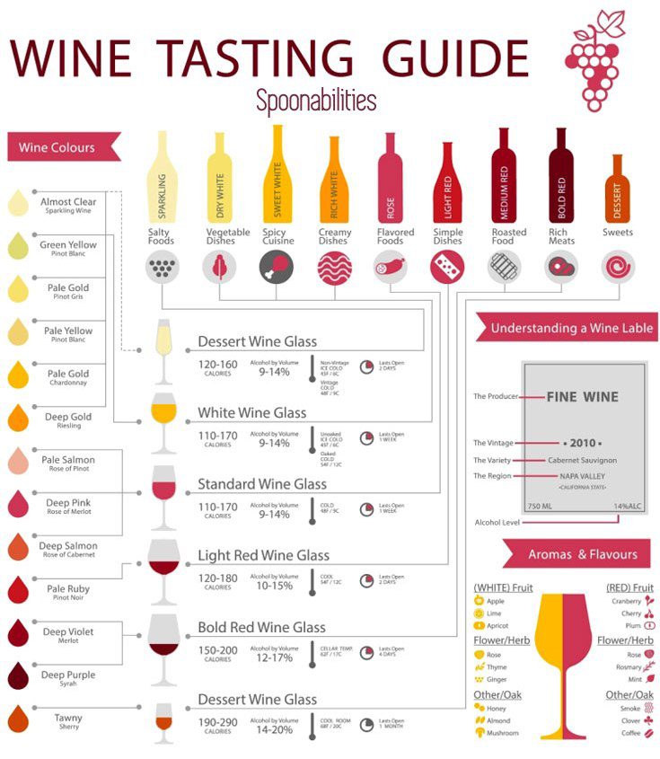 Wine Tasting Guide. Learn what glass to use, the different colors of wine, and what to pair with them.