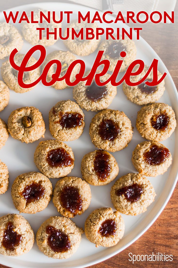 Walnut Macaroon Thumbprint Cookies with Fig Preserves