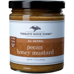 Pecan Honey Mustard from Terrapin Ridge Farms is delicious honey mustard with decadent pieces of pecans. Dip in pretzels for a quick snack. Upgrade your party, tailgate, game night or mid-day snack. More uses and recipes @Spoonabilities Spoonabilities.com $7.99
