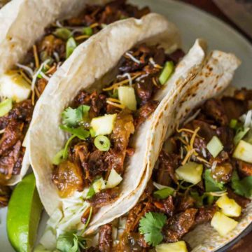 close up photo of Pork Carnitas