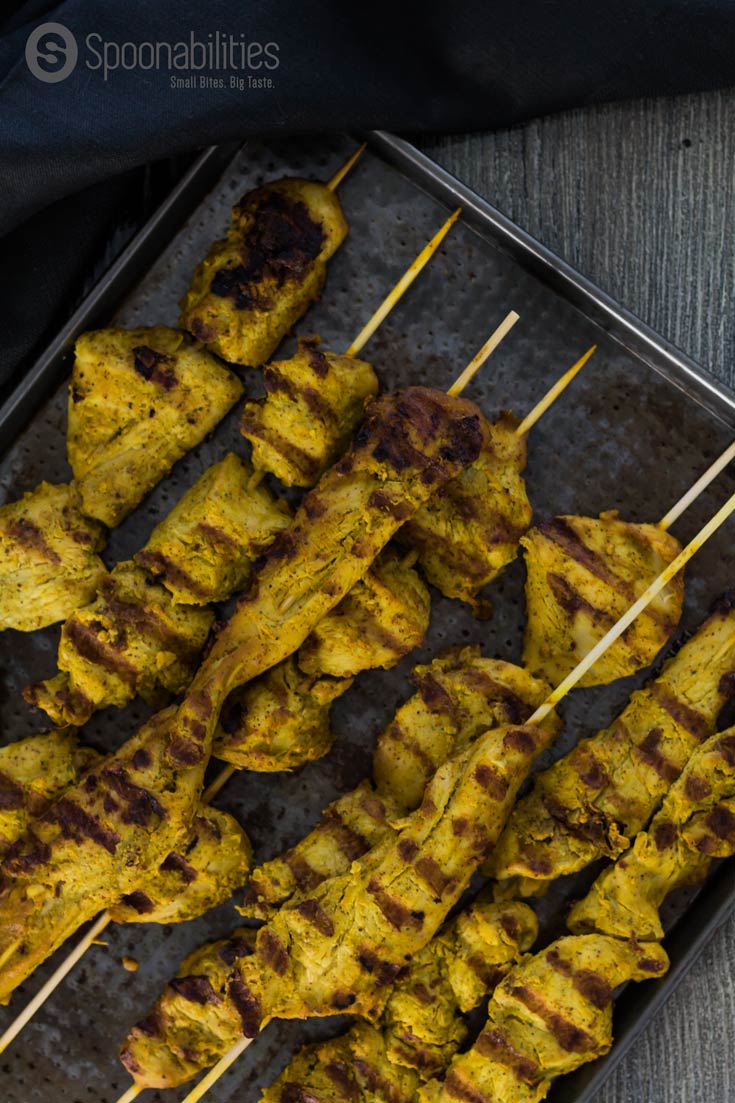 Easy Marinade for Chicken Satay. Grilled on a skewer. Serve as an appetizer with peanut sauce dip. 