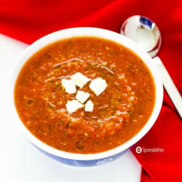 A bowl of Gazpacho