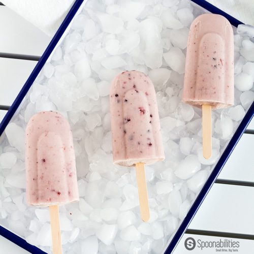 Lingonberry Pops. Easy, quick recipe with three ingredients: Lingonberry Fruit Spread, coconut cream, and maple syrup. Spoonabilities.com