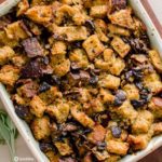 Shiitake Cremini White Mushroom Stuffing. Perfect side dish recipe for Thanksgiving dinner. Spoonabilities.com
