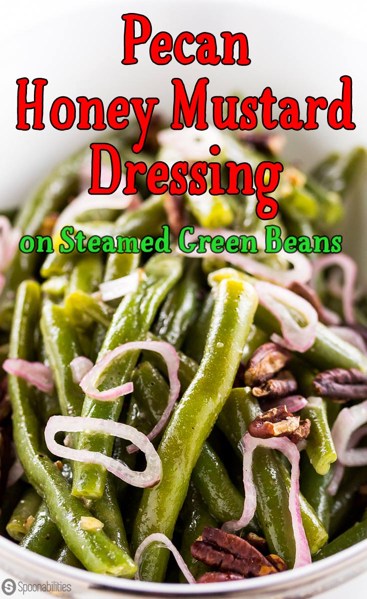 Pecan Honey Mustard Dressing recipe is easy, quick, and you only need three ingredients. Perfect side dish dressing for all your Thanksgiving and Christmas dinners. Spoonabilities.com