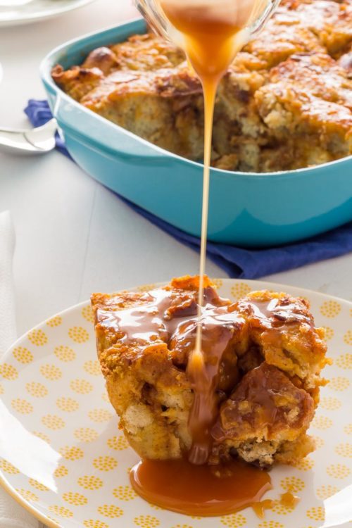 Pumpkin Bread Pudding is the way to celebrate that Pumpkin Season is here. Top with either Salted Caramel Sauce. Spoonabilities.com
