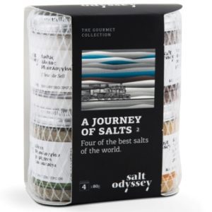 A Journey Of Salts - Sea Salts World Edition Gift Set by Salt Odyssey | Himalayan salt with turmeric & other spice, with oregano & sesame, Smoked in Beechwood & sea salt Fleur de Sel. Spoonabilities.com
