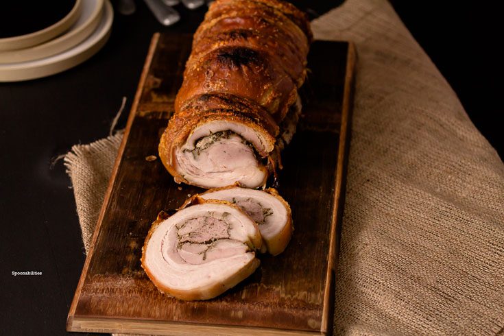 Pork Porchetta is an Italian pork belly dinner recipe that is a crowd pleaser for any occasion. Spoonabilities.com