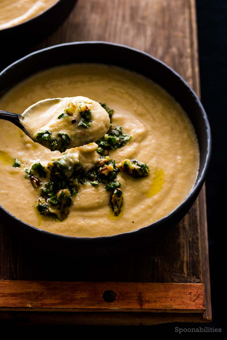 A Spoonful of Celery Root Soup. This creamy bisque-like soup is very flavorful and very easy to make with just a few ingredients. Spoonabilities.com