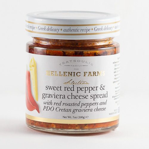 Jar of Sweet Red Pepper Graviera Cheese Spread from Hellenic Farms