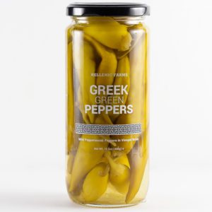 Greek Green Peppers in a glass jar from Hellenic Farms - Spoonabilities