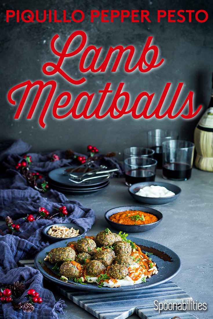 Lamb Meatballs with Piquillo Pepper Pesto