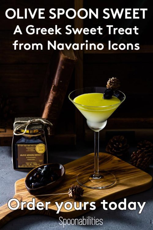Cocktail made with Navarino Icons Olive Sweet Treat