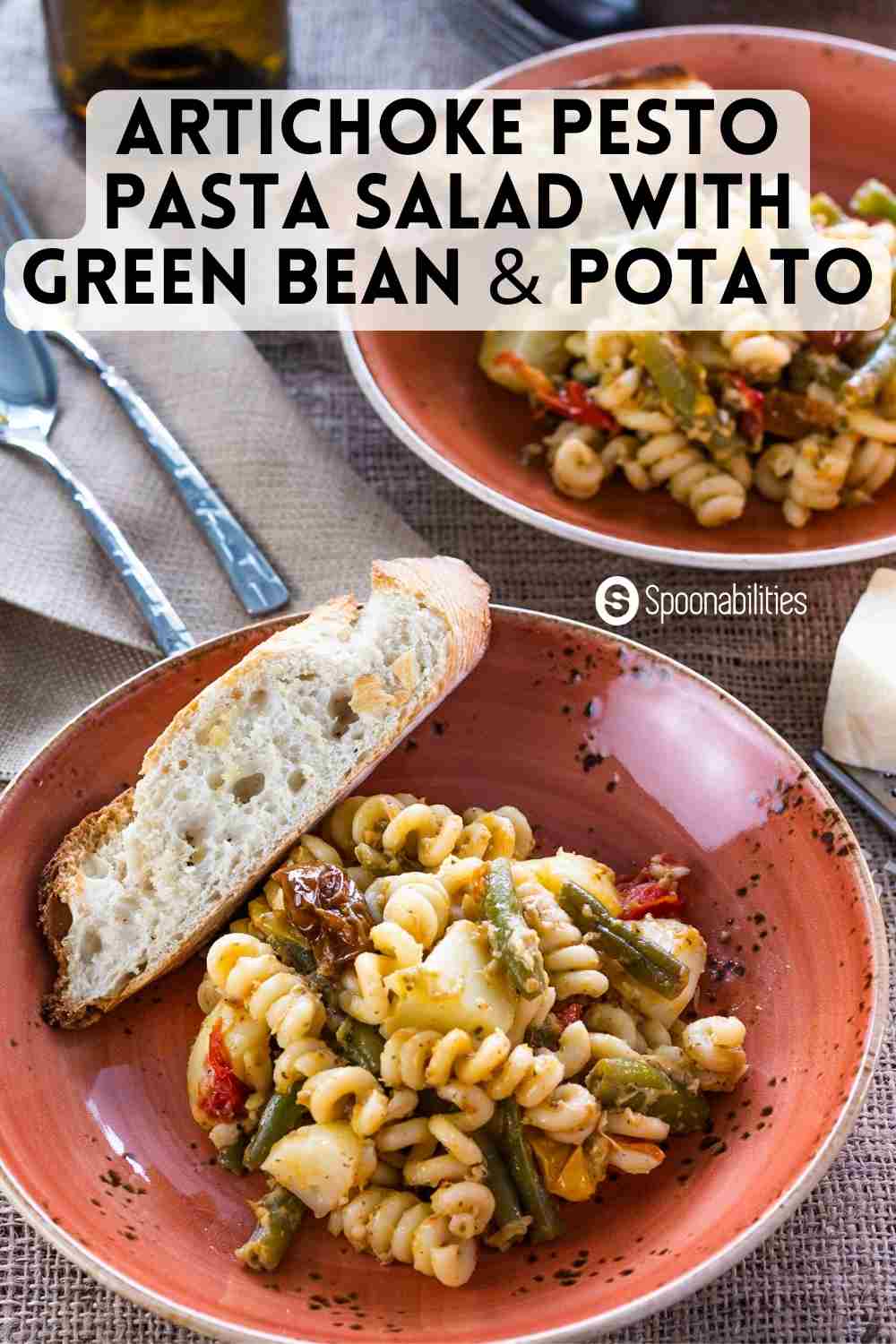 Artichoke Pesto Pasta Salad with Green Bean & Potato