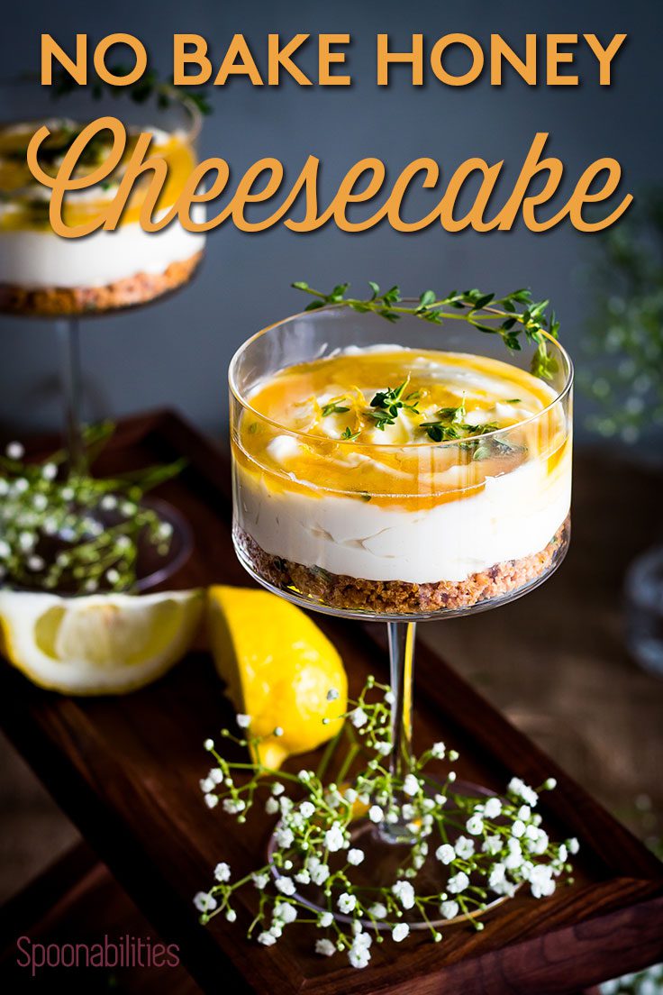 Honey Cheesecake with Honey-Thyme Drizzle | No-bake Dessert