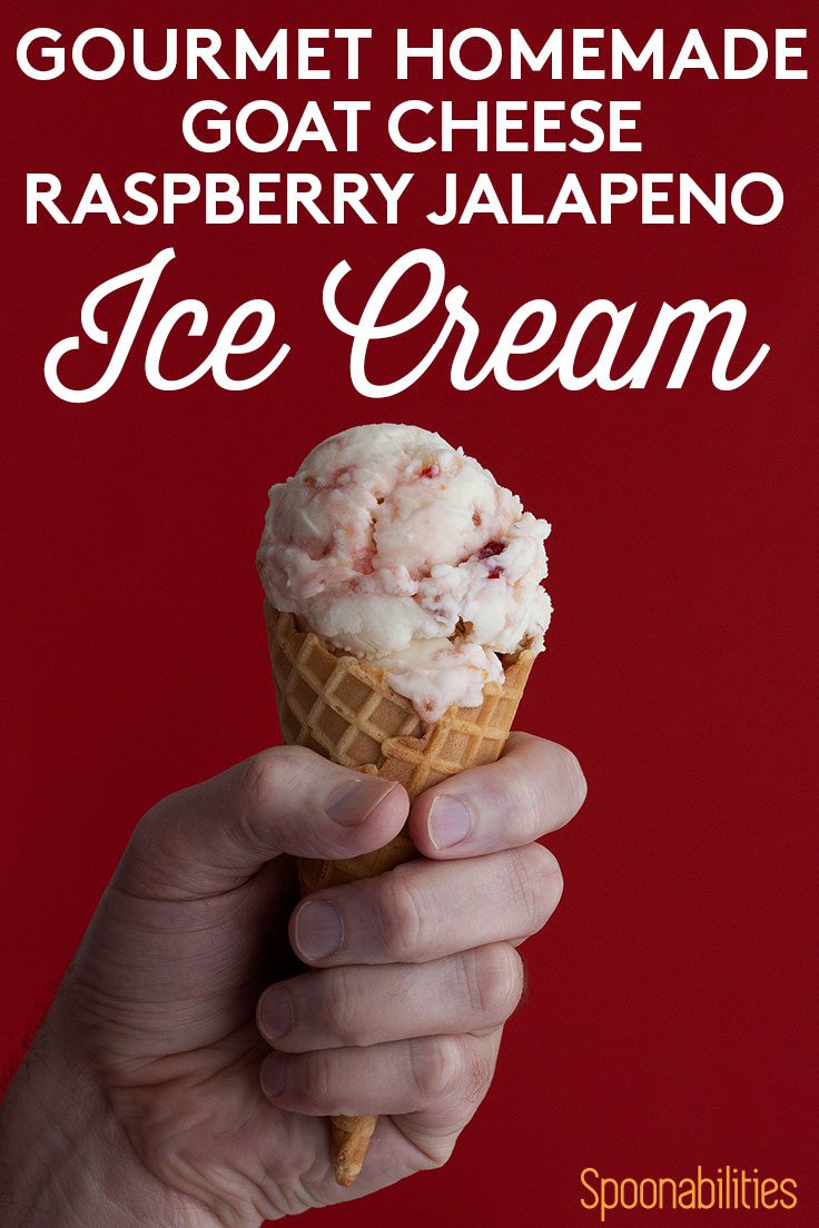 Homemade Goat Cheese & Raspberry Jalapeño Ice Cream