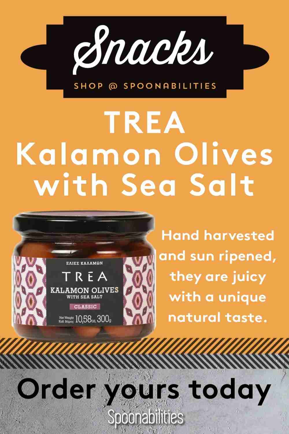 TREA Kalamon Olives with Sea Salt (2-pack)
