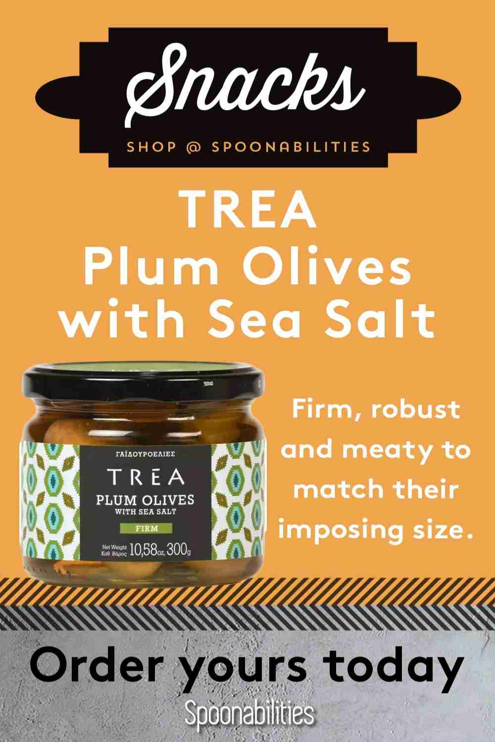 TREA Plum Olives with Sea Salt (2-pack)