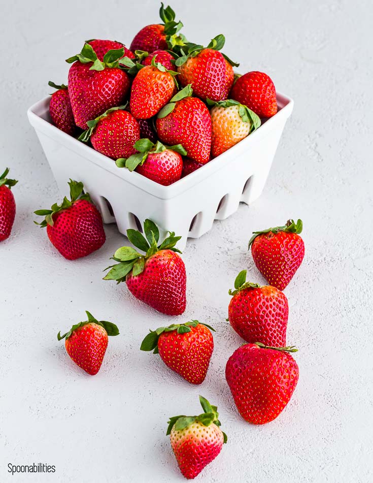 Fresh Strawberries in a basket. Spoonabilities.com