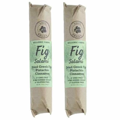 Vegan Fig Salami with Cinnamon & Pistachio from Hellenic Farms.