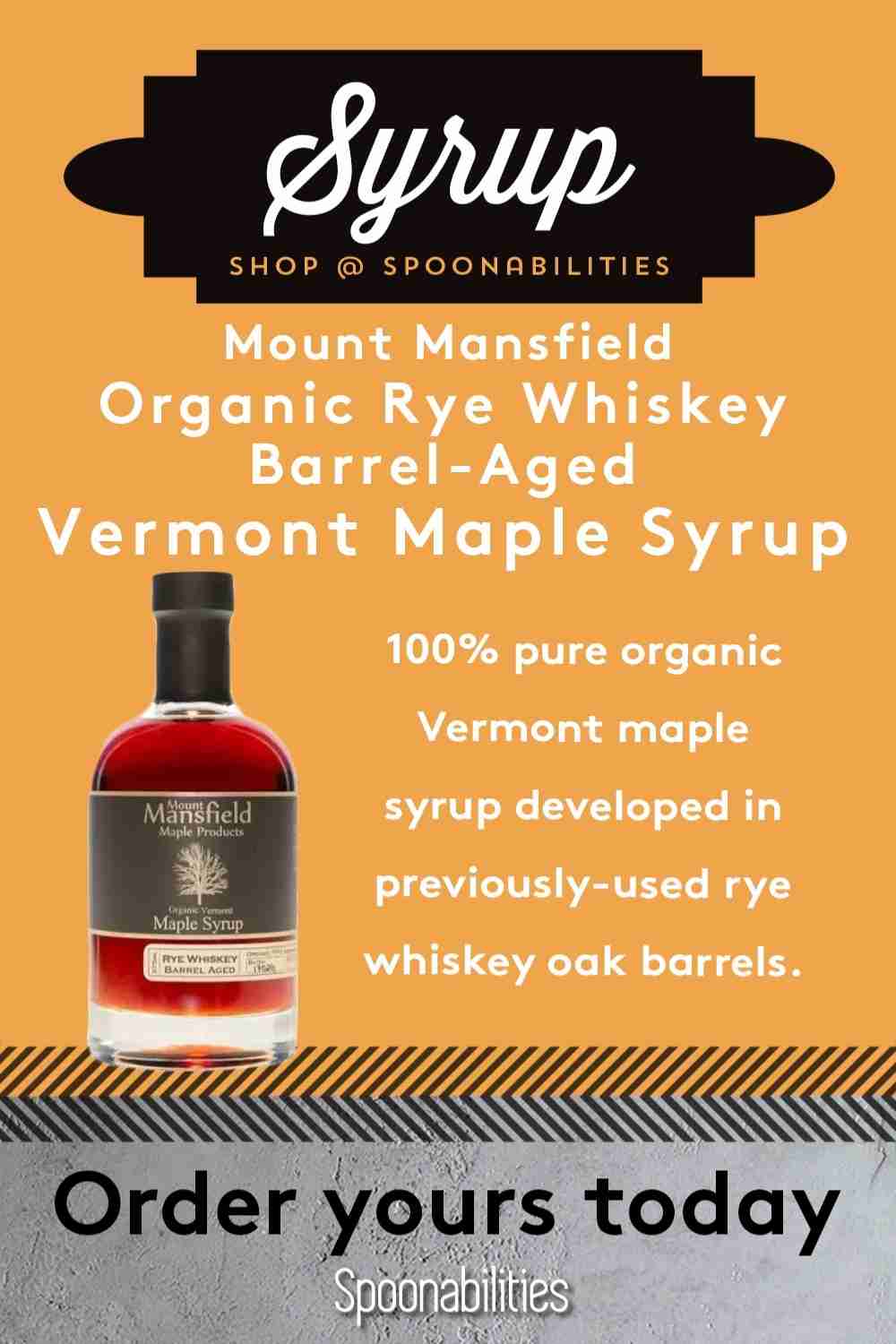 Vermont Maple Syrup Organic Rye Whiskey Barrel-Aged