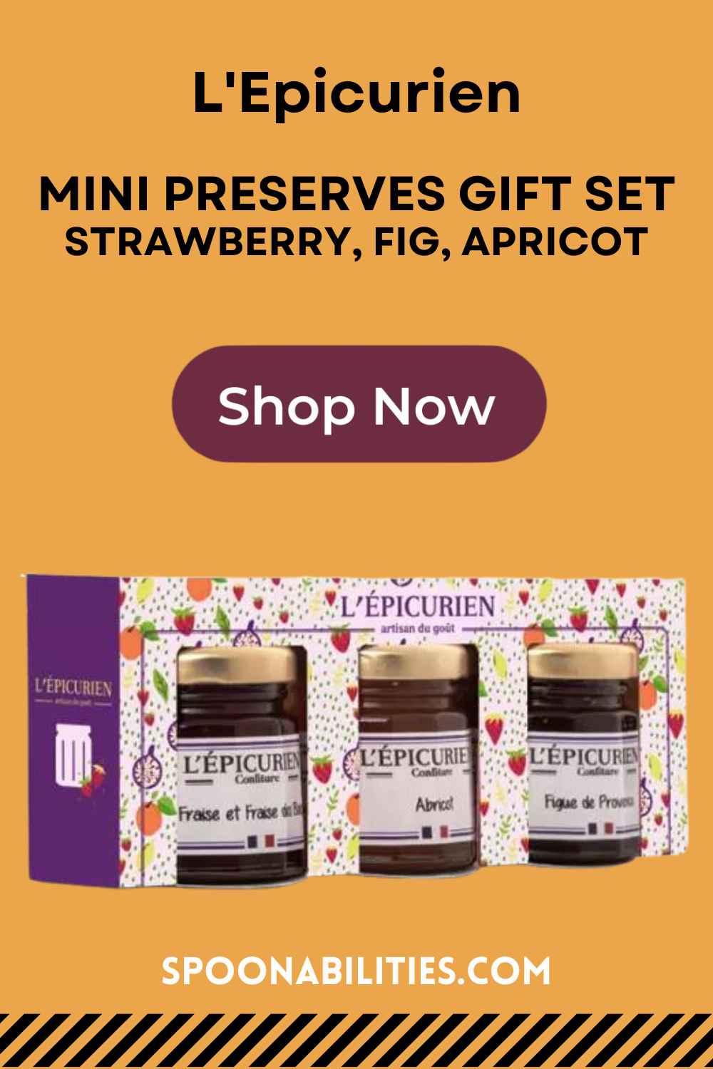 L\'Epicurien Mini Preserves Gift Set Strawberry, Fig, Apricot