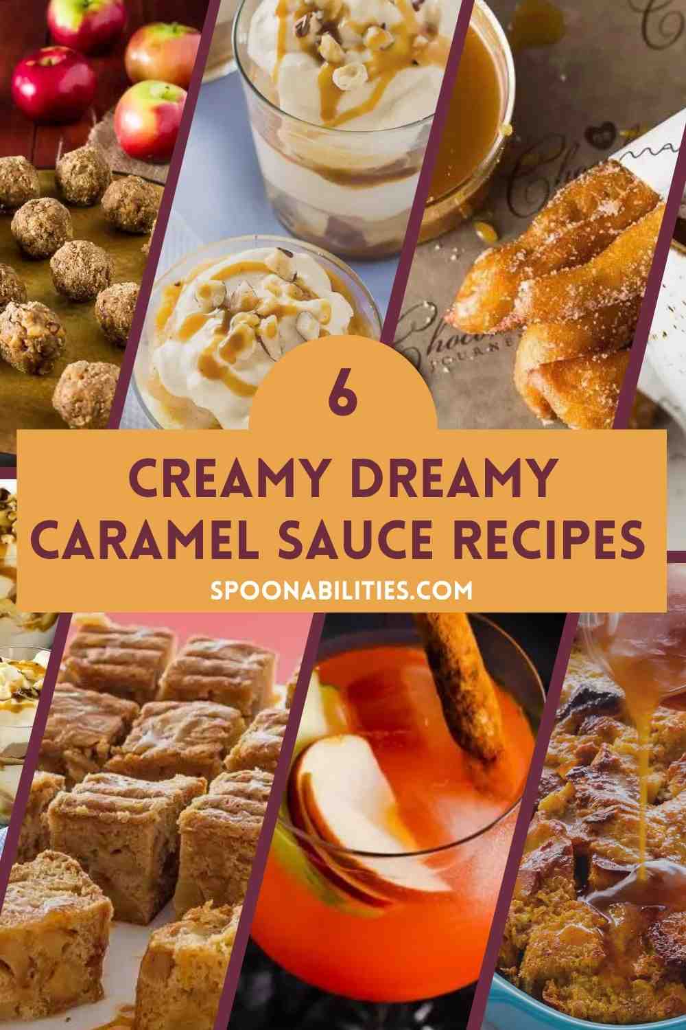 Caramel Sauce Recipes are what come to mind during the holidays. We put together 6 holiday caramel treats with apples, pears, and a cocktail. Enjoy. Spoonabilities.com