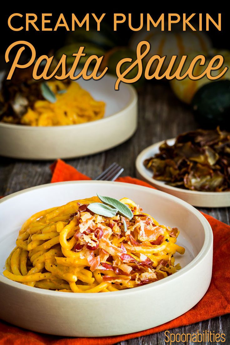 Pumpkin Pasta Sauce with Pici Pasta & Crispy Mushrooms