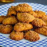 Close up of the plate with Greek Christmas cookies. Spoonabilities.com