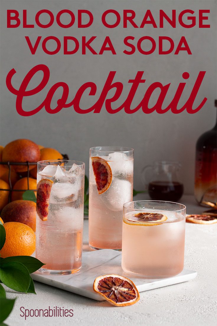 Blood Orange Vodka Soda Cocktail