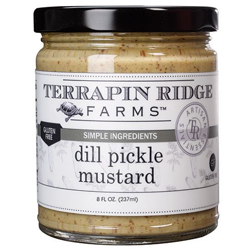 Dill Pickle Mustard 3-pack is a combination of creamy Dijon, dill pickle relish, and fresh dill. This mustard will burst the flavor of your potato salad, deviled eggs, hot dogs, and a burger—Delicious as a dipping sauce for fish sticks, crab cakes, or other seafood dishes.