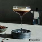 centered side view closeup of an Espresso Martini Coffee Cocktail
