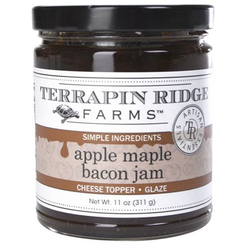 Apple Maple Bacon Jam is a blend of apples, cinnamon, maple, butter and bacon. It is incredibly delicious as a topper for cheese, especially on Brie! Spoonabilities.com