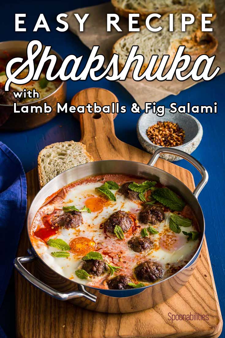 Easy Shakshuka recipe with Lamb Meatballs & Fig Salami