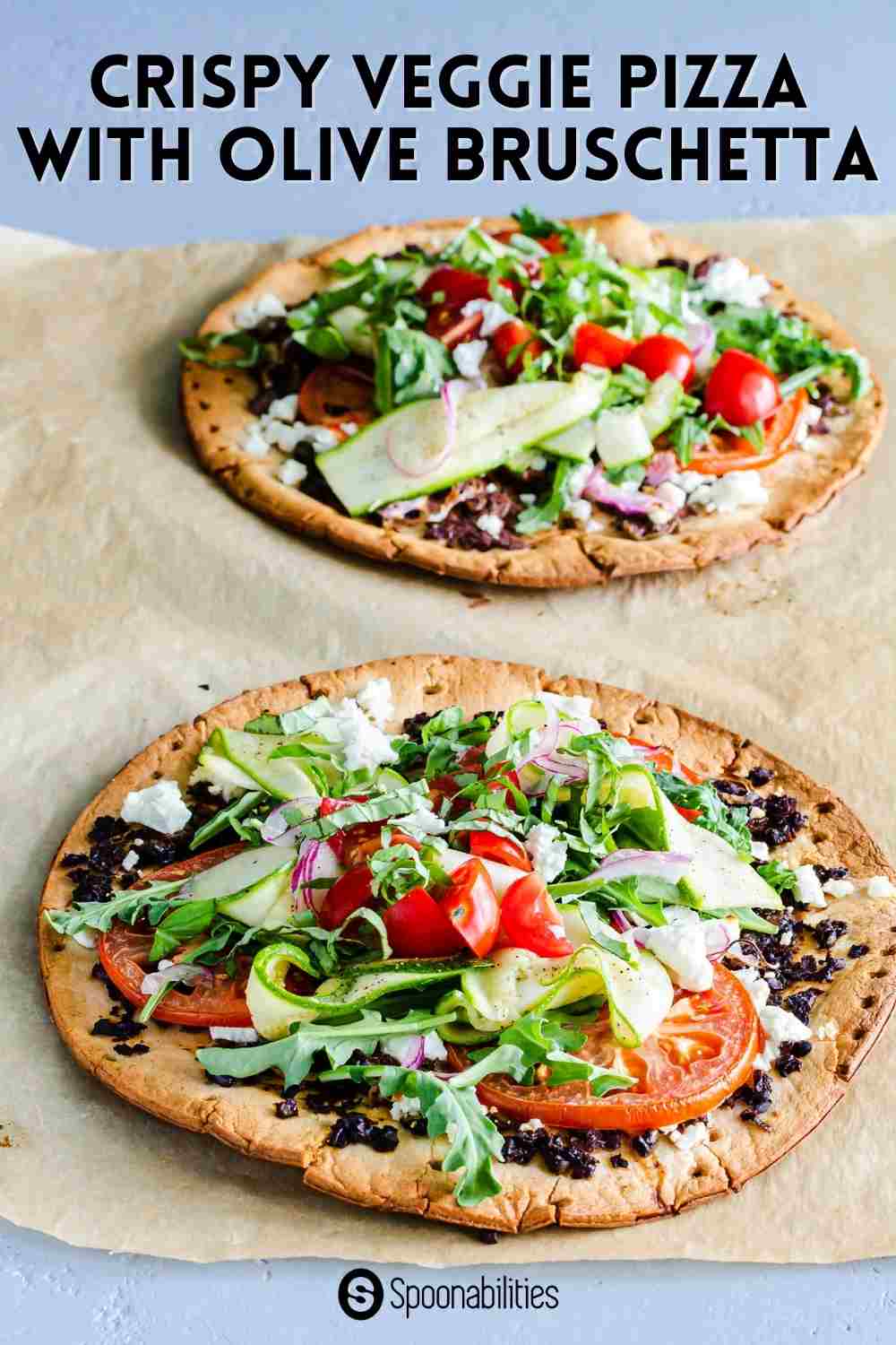 Crispy Veggie Pizza Recipe with Olive Bruschetta